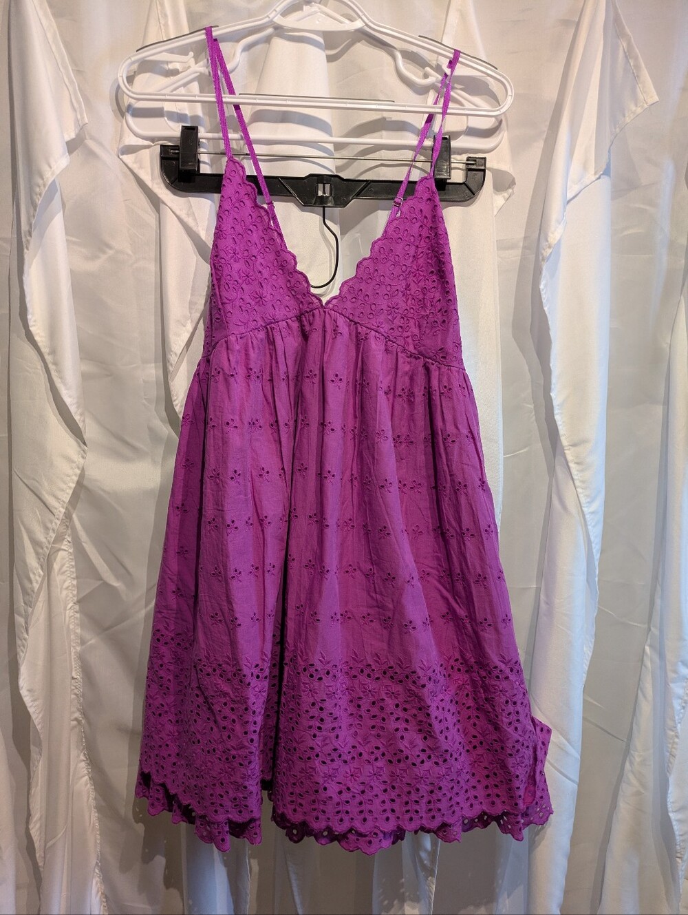 D3 NWT Free People Lillia Mini Dress in Summer Bloom Purple - Size L